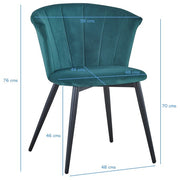 Silla de comedor terciopelo verde Dalia