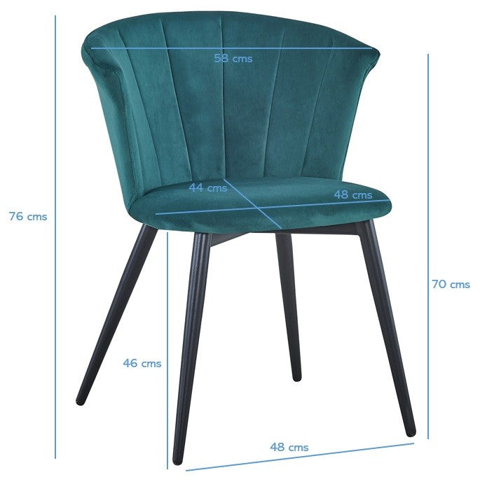Silla de comedor terciopelo verde Dalia