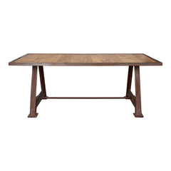 Mesa de comedor vintage acero y madera 200x100 Two