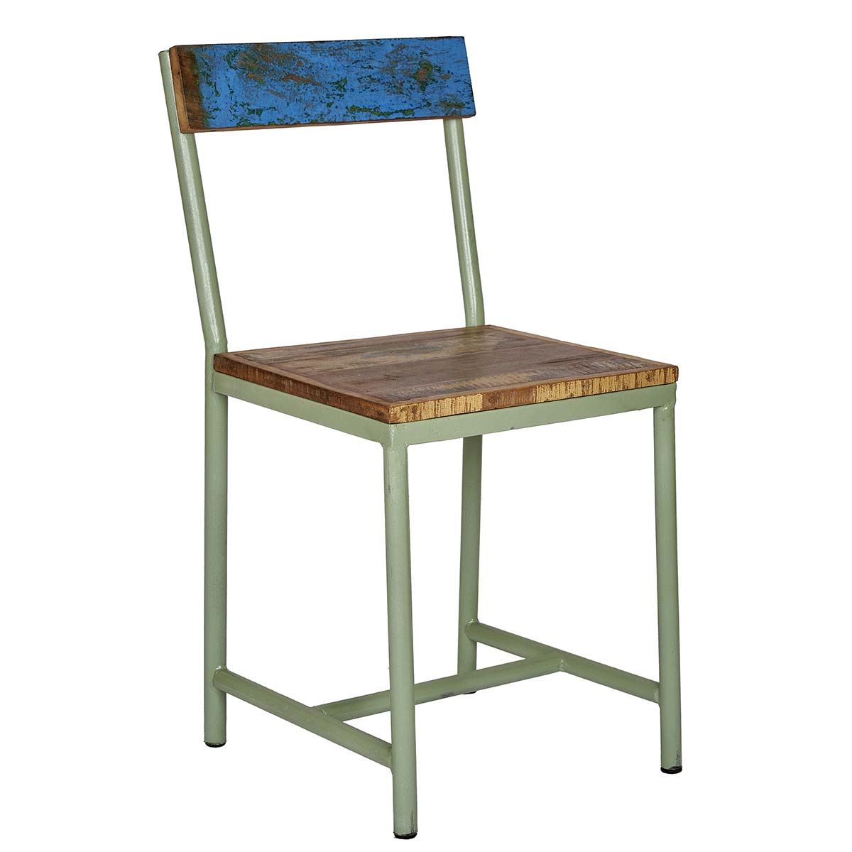 Silla vintage acero y madera Seina