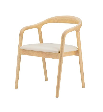 Silla de comedor de madera y asiento tapizado Estela