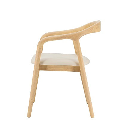 Silla de comedor de madera y asiento tapizado Estela