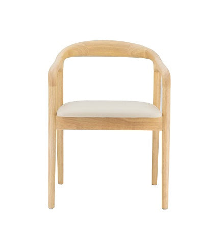 Silla de comedor de madera y asiento tapizado Estela