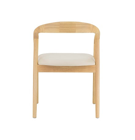 Silla de comedor de madera y asiento tapizado Estela