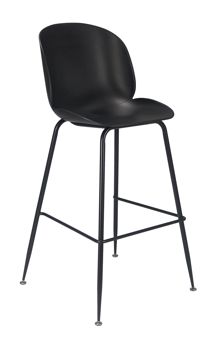 Taburete de bar polipropileno Gulibert negro