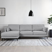 Sofa chaise Longue 3plazas tela gris Nil
