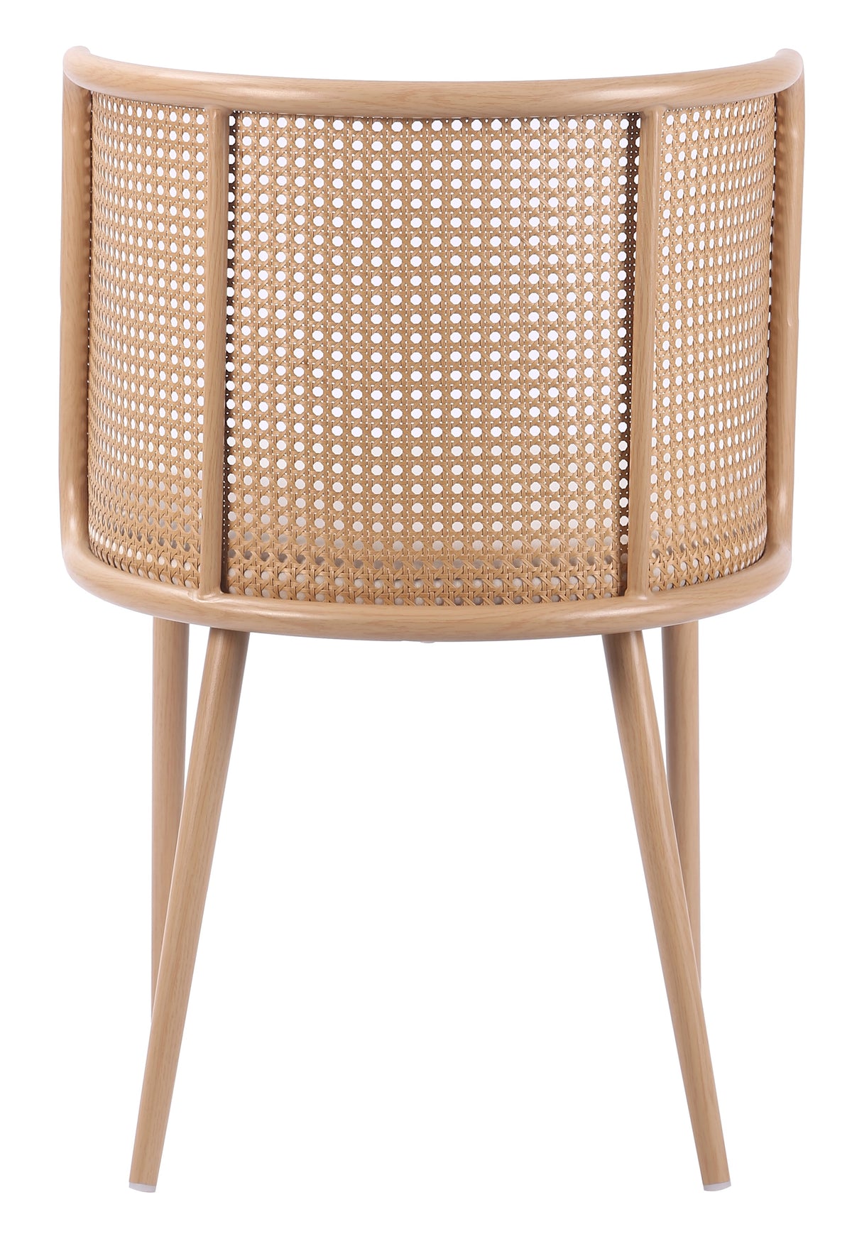 Silla de comedor ratán asiento terciopelo beige Nora