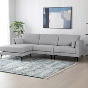 Sofa chaise Longue 3plazas tela gris Nil