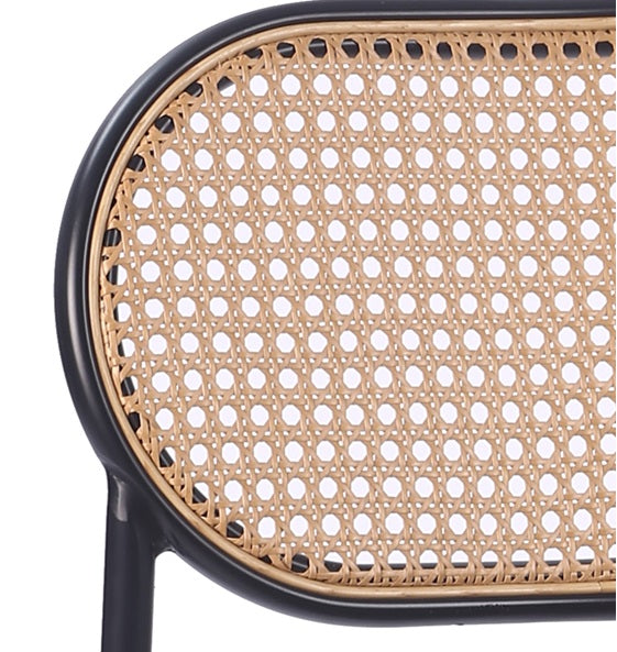 Silla de comedor ratán y pana verde Magic